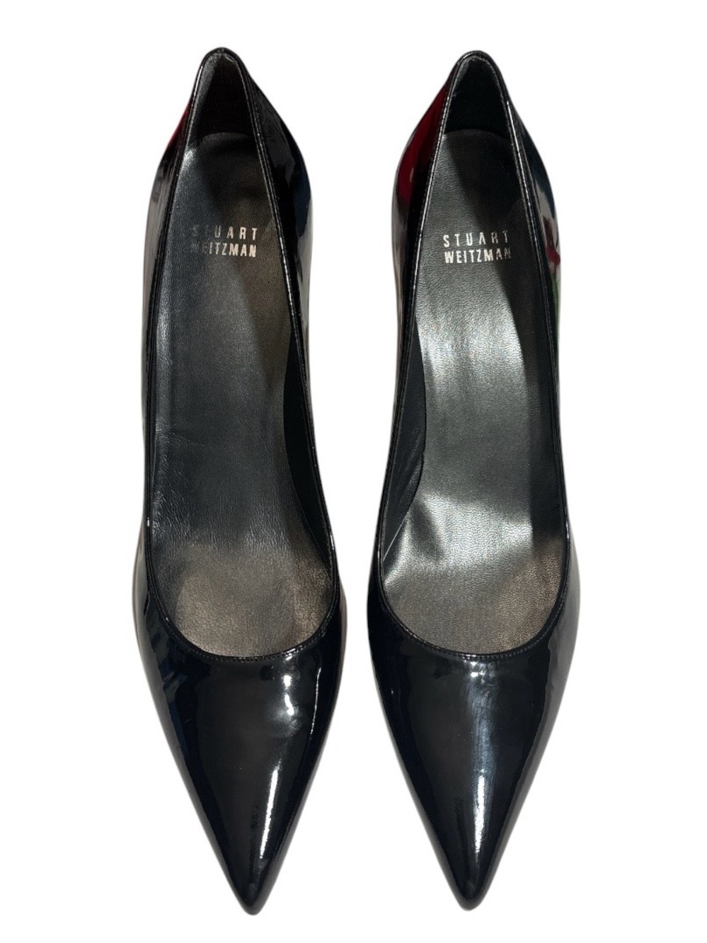 Stuart Weitzman Black Patent Pointed-Toe Pumps - Classic Gloss